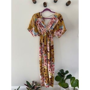 Gorgeous Yellow Floral Maxi Dress